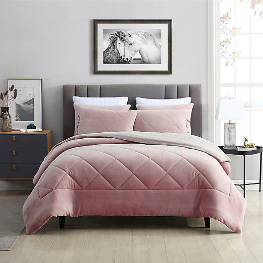 Alternate image 1 for Swift Home Plush Fleece 3-Piece King Comforter Set in Rose