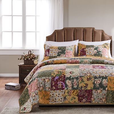 Greenland Home Fashions Antique Chic 3-Piece Reversible Quilt Set