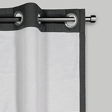 Mercantile Hawthorne 84-Inch Grommet Light Filtering Lined Curtain Panel in Charcoal (Single). View a larger version of this product image.