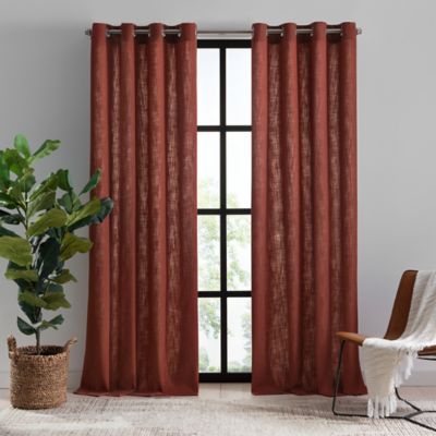 Mercantile Hawthorne 63-Inch Grommet Light Filtering Lined Curtain Panel in Brick (Single)