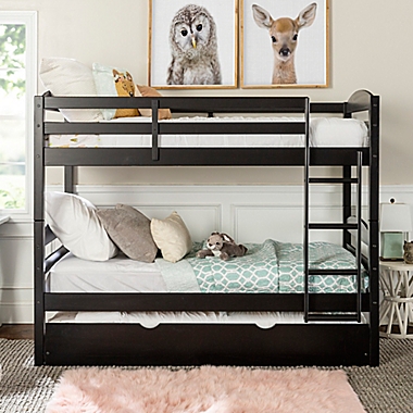 Forest Gate&trade; Twin Over Twin Bunk Bed with Trundle in Black. View a larger version of this product image.