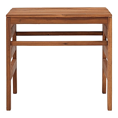 Forest Gate Rectangular Acacia Wood Patio Side Table in Brown. View a larger version of this product image.