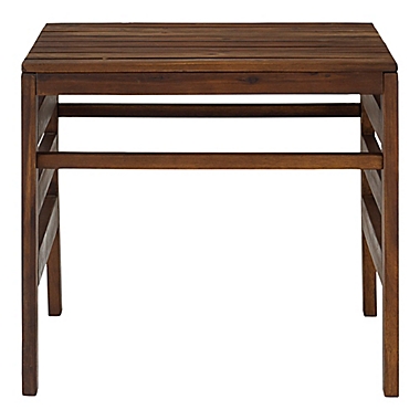 Forest Gate Rectangular Acacia Wood Patio Side Table in Dark Brown. View a larger version of this product image.