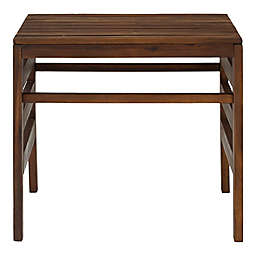 Forest Gate Rectangular Acacia Wood Patio Side Table in Dark Brown