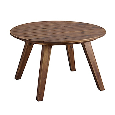 Round Acacia Wood Patio Coffee Table, Round Patio Side Table Canada