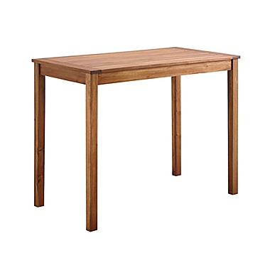Forest Gate Rectangular Acacia Wood Patio Bar Table in Brown. View a larger version of this product image.