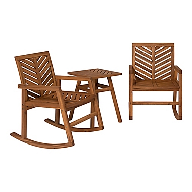 Forest Gate&trade; 3-Piece Patio Rocking Chair Set in Brown. View a larger version of this product image.
