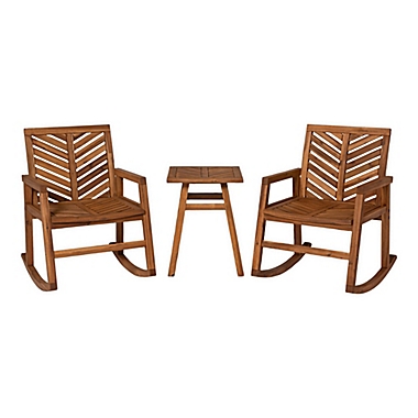 Forest Gate&trade; 3-Piece Patio Rocking Chair Set in Brown. View a larger version of this product image.