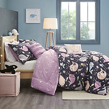 Urban Habitat Kids Magical Narwhals 5-Piece Reversible Full/Queen Comforter Set in Purple. View a larger version of this product image.