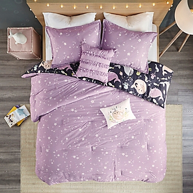 Urban Habitat Kids Magical Narwhals 4-Piece Reversible Twin Comforter Set in Purple. View a larger version of this product image.