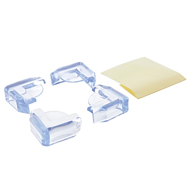 Dreambaby&reg; 4-Pack Glass Table Corner Bumpers in Clear. View a larger version of this product image.