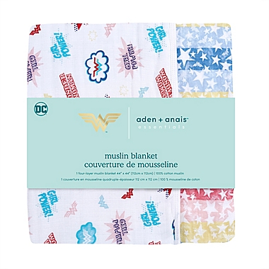 100% Cotton Muslin Blankets for Girls & Boys 112x112cm Ideal Newborn & Infant Shower Gifts anais Essentials Wonder Woman Swaddle Blanket Baby Receiving Swaddles aden Superman 2 Pack