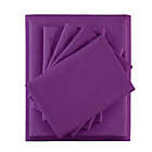 Alternate image 3 for Intelligent Design Microfiber Queen Sheet Set with Pocket in Purple