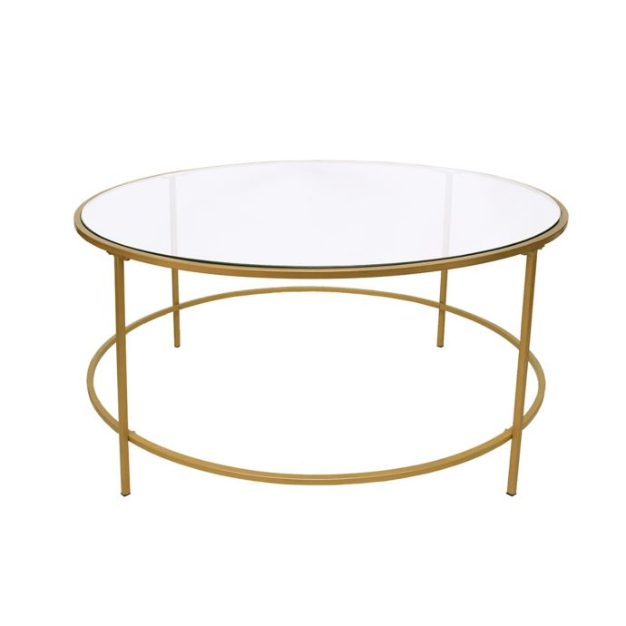 Metal Coffee Table With Glass Top Gold And Clear Bed Bath Beyond