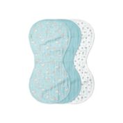 green sprouts&reg; 3-pack Organic Cotton Muslin Burp Cloths in Aqua Fox