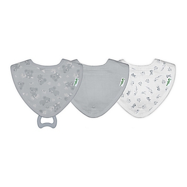 green sprouts&reg; Organic Cotton Muslin Stay-dry Teether Bibs in Gray Koala. View a larger version of this product image.