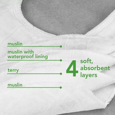 green sprouts&reg; 3-Pack Organic Cotton Muslin Stay-dry Teether Bibs in Aqua Fox. View a larger version of this product image.