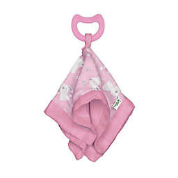 green sprouts® Organic Cotton Muslin Snuggle Blankie Teether in Pink Bunny