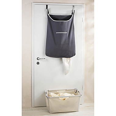 Wenko Canguro Over-the-Door Laundry Bin in Grey. View a larger version of this product image.