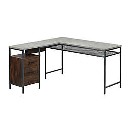 Sauder® Market  Commons Wood L- Shaped Desk in Rustic
