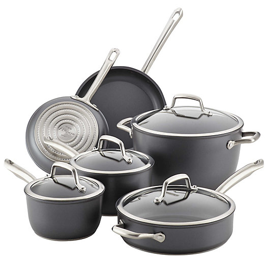 Alternate image 1 for Anolon® Accolade Nonstick Hard Anodized 10-Piece Cookware Set in Moonstone