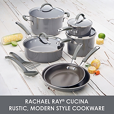 Sea Salt Gray 4-Piece Rachael Ray Cucina Nylon Nonstick Tools Set 