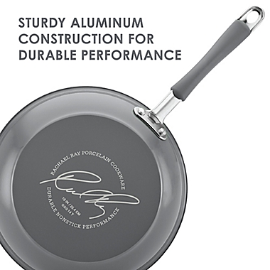 Rachael Ray&trade; Cucina Nonstick 12-Piece Hard Enamel Cookware Set in Sea Salt Grey. View a larger version of this product image.