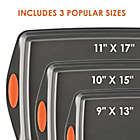 Alternate image 6 for Rachael Ray&trade; Oven Lovin&#39; Nonstick 3-Piece Cookie Pan Set in Grey/Orange