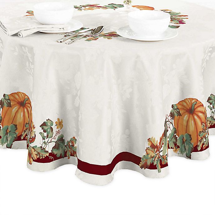 Autumn Medley Pumpkin 70 Inch Round, What Size Is A 6 Seater Round Tablecloth Fits 80 Inch