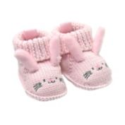 goldbug Newborn Crochet Knit Bunny Bootie in Pink