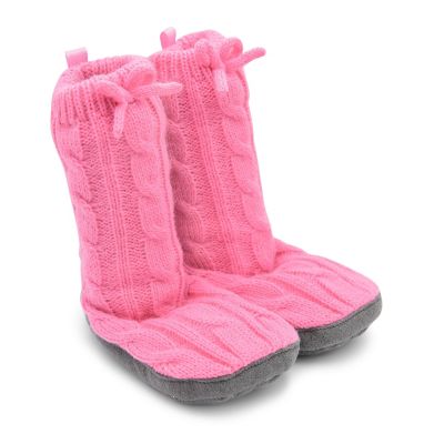Goldbug&trade; Size 18-24M Cable Knit Slipper in Pink