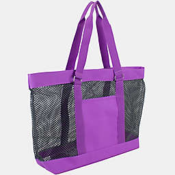 Eastsport Mesh Tote Beach Bag in Purple
