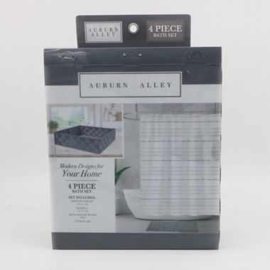 Indecor Watercolor Stripe 4-Piece Bath Set in Grey. View a larger version of this product image.