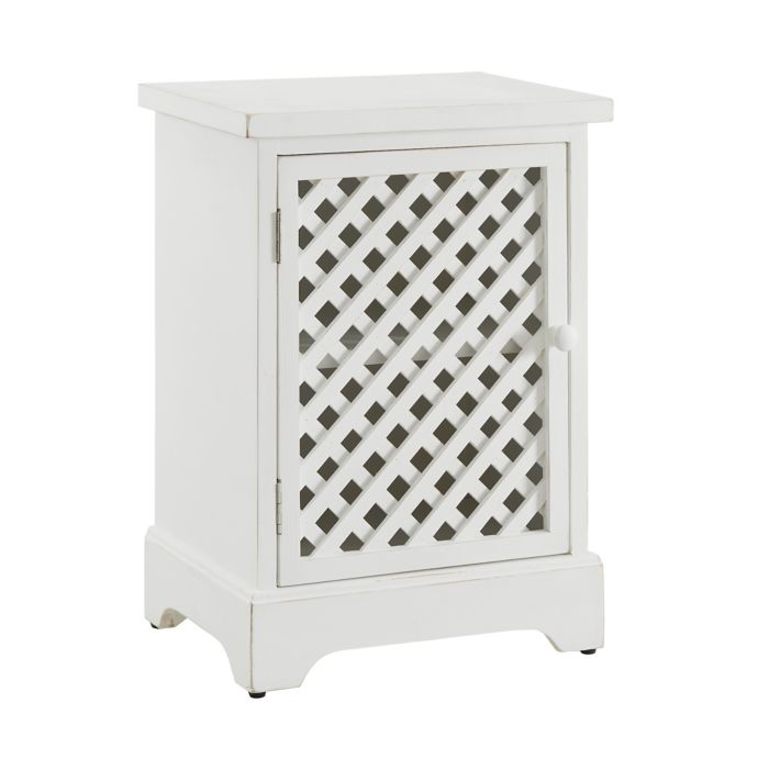 Powell Lancel 1 Door Storage Cabinet In White Bed Bath Beyond