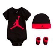 Nike&reg; Jordan 3-Piece Bodysuit Set in Black/Red