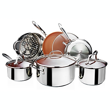 Gotham&trade; Steel Nonstick Stainless Steel 10-Piece Cookware Set. View a larger version of this product image.