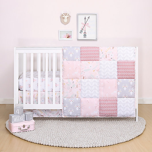 Alternate image 1 for The Peanutshell™ Meadow 3-Piece Crib Bedding Set in Pink