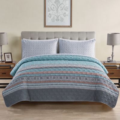 VCNY Home Orane 4-Piece Twin XL Quilt Set in Teal