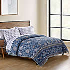 Alternate image 1 for VCNY Home Haidee Damask 5-Piece Full XL Quilt Set in Navy