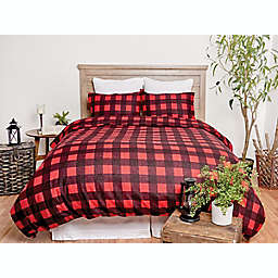 C&F Home™ Bufflao Check 3-Piece Queen Duvet Cover Set in Red/Black