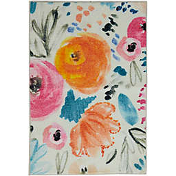 Mohawk Prismatic Watercolor Floral 2' x 3' Multicolor Accent Rug