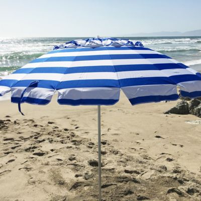 Bed Bath Beyonddestinationgear Deluxe 8 Foot Round Patio Umbrella In Blue White Dailymail