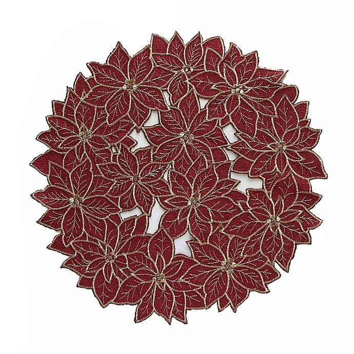 Poinsettia Holiday Placemat in Red | Bed Bath & Beyond