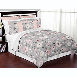 Sweet Jojo Designs® Watercolor Floral Standard Pillow Sham in Lavender/Grey