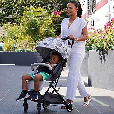 Your Babiie AM:PM by Christina Milian Soho Compact Travel Stroller in Grey Camo. View a larger version of this product image.