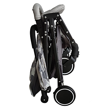 Your Babiie AM:PM by Christina Milian Soho Compact Travel Stroller in Grey Camo. View a larger version of this product image.