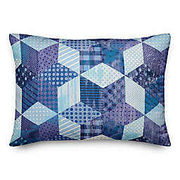 Blue and Red Patchwork 14x20 Throw Pillow
