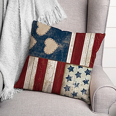 Designs Direct Americana Distressed Wood Square Throw Pillow. View a larger version of this product image.