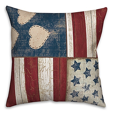 Designs Direct Americana Distressed Wood Square Throw Pillow. View a larger version of this product image.