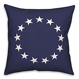 Blue Vintage Flag 18x18 Throw Pillow